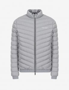ARMANI EXCHANGE – Giubbotto imbottito in piuma richiudibile con pouch Grigio