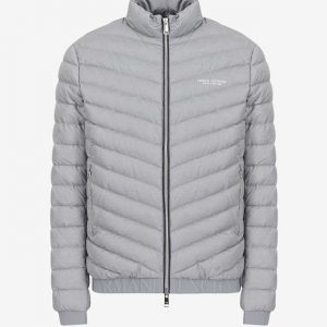 ARMANI EXCHANGE – Giubbotto imbottito in piuma richiudibile con pouch Grigio