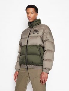 ARMANI EXCHANGE – Puff Jacket Uomo in Nylon Riciclato con Cappuccio