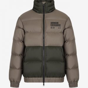 ARMANI EXCHANGE – Puff Jacket Uomo in Nylon Riciclato con Cappuccio