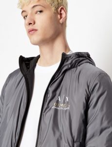 ARMANI EXCHANGE – Giubbotto reversibile in nylon stretch riciclato