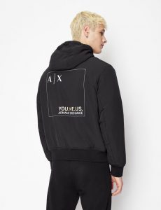 ARMANI EXCHANGE – Giubbotto reversibile in nylon stretch riciclato