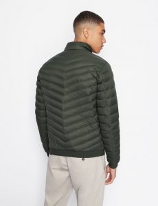 ARMANI EXCHANGE – Giubbotto imbottito in piuma richiudibile con pouch Verde