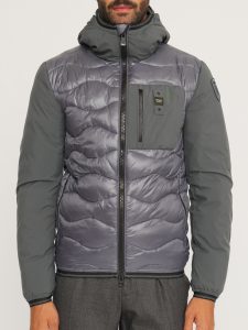 BLAUER – Piumino Uomo Nylon e Neoprene con Taschino Nixon Grigio
