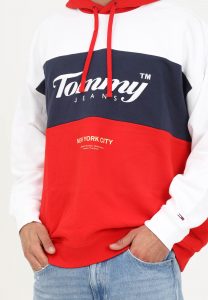 Tommy Hilfiger – FELPA Uomo COLOR BLOCK CON CAPPUCCIO E LOGO