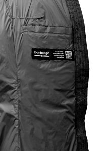 BOMBOOGIE – Piumino Lungo in Nylon Bright con Cappuccio in Pelliccia Nero