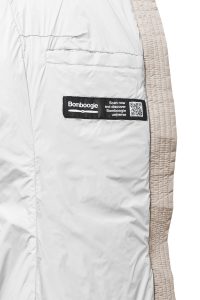 BOMBOOGIE – Piumino Lungo in Nylon Bright con Cappuccio in Pelliccia Crystal Grey