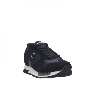 BLAUER – Scarpe Uomo Sneakers in Nylon e Camoscio Navy/Navy