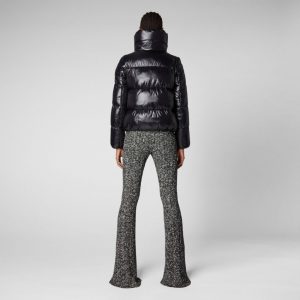 SAVE THE DUCK – Giacca Isla Puffer da Donna con Collo Alto Nero