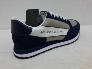 ARMANI EXCHANGE-SCARPE UOMO in suede con inserti in mesh Navy