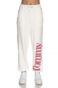 Tommy Hilfiger – Pantalone tuta Tjw Bold da donna panna