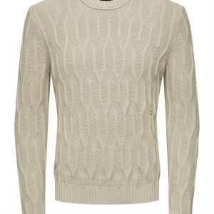 ONLY & SONS – Maglione a Maglia Beige Uomo