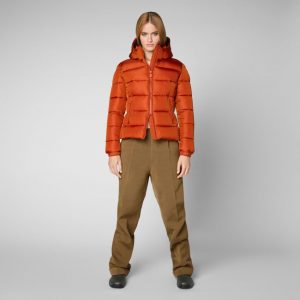 SAVE THE DUCK – Giubbotto Donna Trapuntato Tess Arancio