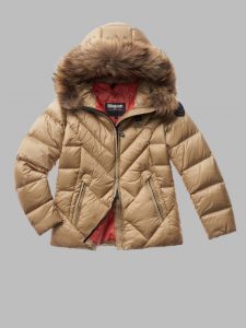 BLAUER – Piumino con Bordo in Pelliccia Removibile Alicia Biscotto int. Tulipano