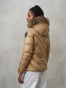 BLAUER – Piumino con Bordo in Pelliccia Removibile Alicia Biscotto int. Tulipano