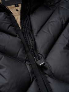 BLAUER – Piumino con Bordo in Pelliccia Removibile Alicia Nero int. Biscotto