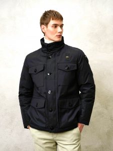 BLAUER – Giacca Piumino Effetto Doppio Tessuto Kayden Blue