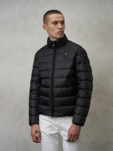BLAUER – Piumino Uomo Imbottito Piuma Austin Nero
