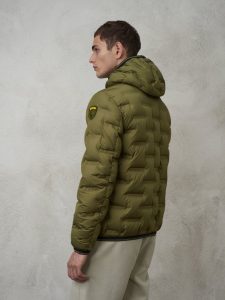 BLAUER – Piumino con Interno Camouflage Barry Verde Scuro