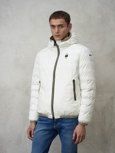 BLAUER – Piumino Uomo Reversibile Termosaldato Donald Bianco