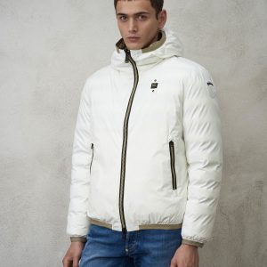 BLAUER – Piumino Uomo Reversibile Termosaldato Donald Bianco