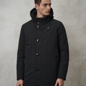 BLAUER –  Parka Neoprene e Taslan Chester Nero