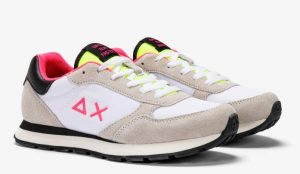 SUN 68 – Scarpe Girl’s Ally Solid Nylon (Teen) Bianco/Fuxia