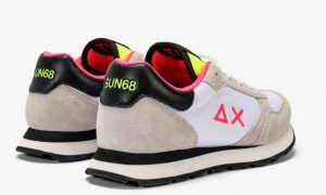 SUN 68 – Scarpe Girl’s Ally Solid Nylon (Teen) Bianco/Fuxia