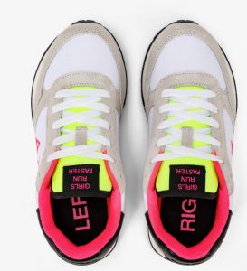 SUN 68 – Scarpe Girl’s Ally Solid Nylon (Teen) Bianco/Fuxia