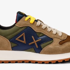 SUN 68 – Scarpe Uomo Jaki Bicolor Militare Scuro/Beige Scuro
