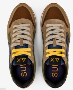 SUN 68 – Scarpe Uomo Jaki Bicolor Militare Scuro/Beige Scuro