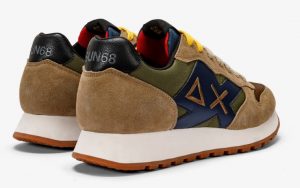 SUN 68 – Scarpe Uomo Jaki Bicolor Militare Scuro/Beige Scuro