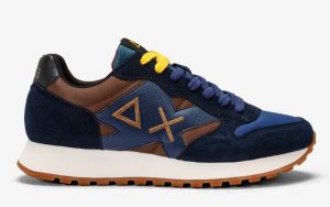 SUN 68 – Scarpe Uomo Jaki Bicolor Marrone/Navy Blue
