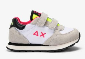 SUN 68 – Scarpe Girl’s Ally Solid Nylon (Baby) Bianco/Fuxia