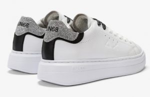 SUN 68 – Scarpe Donna Grace Leather Bianco/Argento