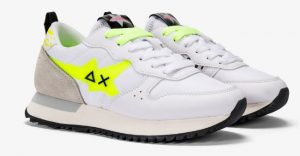 SUN 68 – Scarpe Donna Stargirl Transparent Patch Bianco/Giallo Fluo
