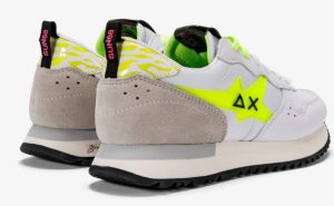 SUN 68 – Scarpe Donna Stargirl Transparent Patch Bianco/Giallo Fluo