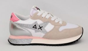 SUN 68 – Scarpe Donna Stargirl Glitter Logo Bianco
