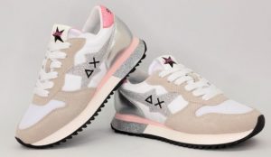 SUN 68 – Scarpe Donna Stargirl Glitter Logo Bianco