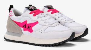 SUN 68 – Scarpe Donna Stargirl Transparent Patch Bianco/Fuxia Fluo