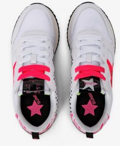 SUN 68 – Scarpe Donna Stargirl Transparent Patch Bianco/Fuxia Fluo