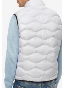 BLAUER – Gilet Imbottito a Onde Bianco