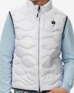 BLAUER – Gilet Imbottito a Onde Bianco