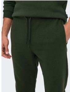 ONLY&SONS – Sweat Pants Pantalone Tuta Uomo Felpato Invernale Verde