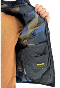 BLAUER – Piumino con Interno Camouflage Barry Nero