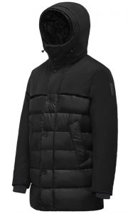 BOMBOOGIE – Parka Bimaterico Imbottito in Piuma Nero