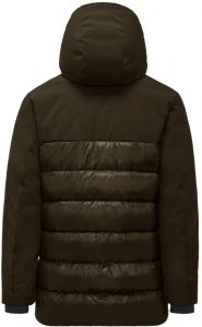 BOMBOOGIE – Parka Bimaterico Imbottito in Piuma Marrone Scuro