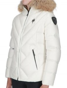 BLAUER – Piumino con Bordo in Pelliccia Removibile Alicia Bianco