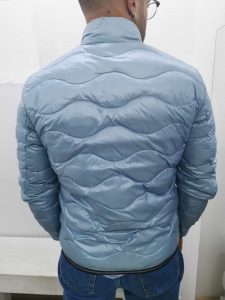BLAUER – Piumino Corto Nylon Imbottito a Onde Uomo Celeste