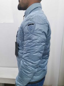 BLAUER – Piumino Corto Nylon Imbottito a Onde Uomo Celeste
